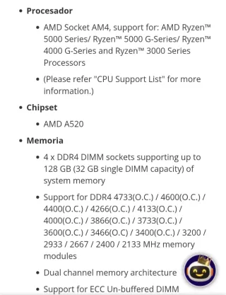 Placa Base Gigabyte A520M DS3H V2 REV 1.0