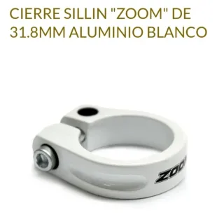 Cierre sillín ZOOM 31.8mm Blanco