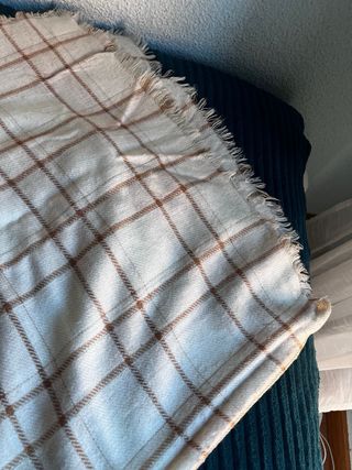 Bufanda de cuadros beige y marrón