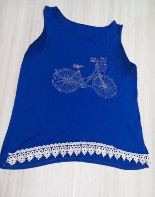 Camiseta azul bicicleta
