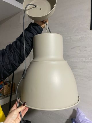 3 Lámparas Beige Metálicas