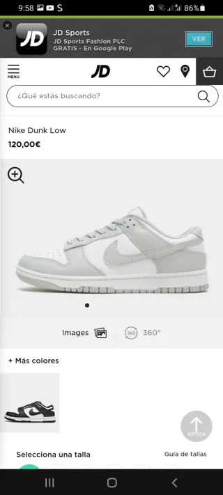 Zapatillas Nike Dunk Low T40 Gris/Blanco Unisex