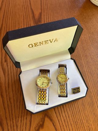 Pareja de Relojes Geneva Oro y Plata