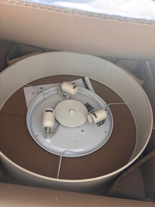 Plafón tela Sklum Ø50 cm beige