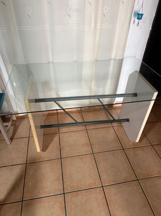 Mesa madera y cristal moderna