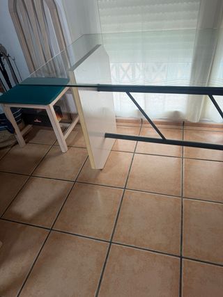 Mesa madera y cristal moderna