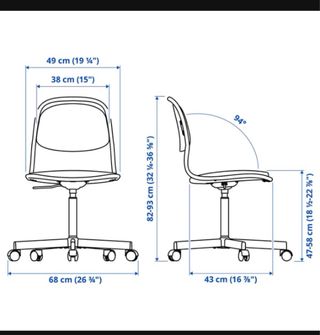 Silla ÖRFJÄLL negra y blanca.. de Ikea..