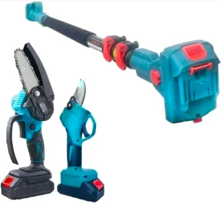 Kit Potatura 3in1 Motosega Cesoia Asta Telescopica