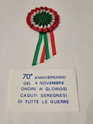 Coccarda 70° Anniversario 4 Novembre 1988