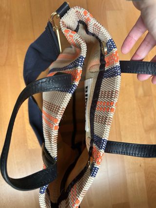 Bolso Bimba y Lola bandolera beige y naranja