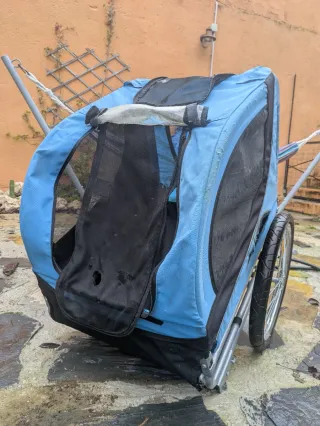 Remolque para bicicleta azul grande