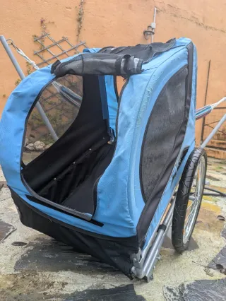Remolque para bicicleta azul grande