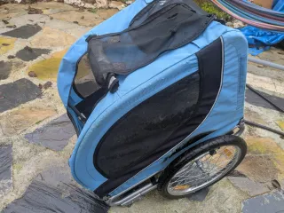 Remolque para bicicleta azul grande