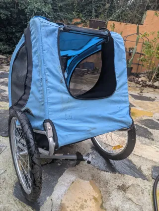 Remolque para bicicleta azul grande