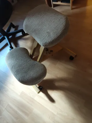 Silla ergonómica ajustable beige/marrón