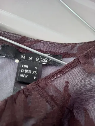 Vestido Mango encaje marrón