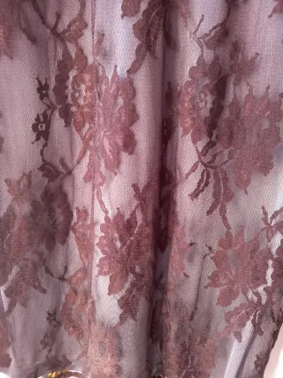 Vestido Mango encaje marrón