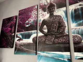 Cuadro Buda 5 piezas 200x100 cm XXL