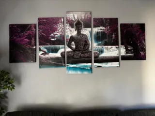 Cuadro Buda 5 piezas 200x100 cm XXL