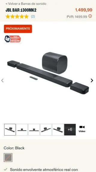 Barra de Sonido JBL Bar 1300 MK2