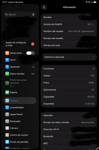 iPad mini 6ª Gen 64GB Wifi+Cellular Plata