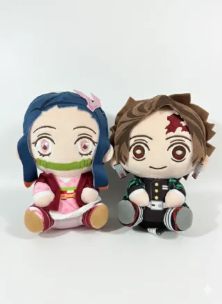 Coppia Peluche Demon Slayer Tanjiro Nezuko
