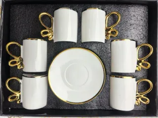 Elegante set 6 tazzine caffè con piattini