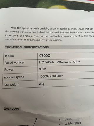 Fresadora Eléctrica 0700C Vevor con base