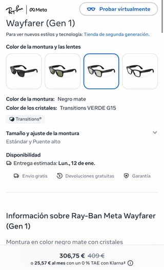 Ray-Ban Wayfarer (Gen 1) Gafas de Sol