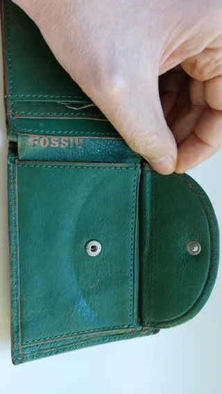 Cartera Fossil Verde Cuero