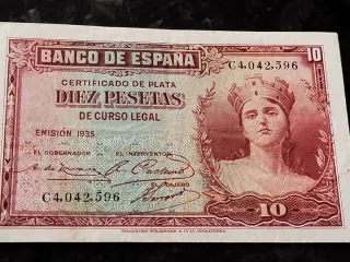 Billete 10 Pesetas Banco de España 1935