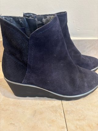 Botín cuña azul marino T.39