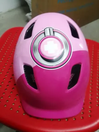 Casco Bicicleta Niña Rosa Talla S