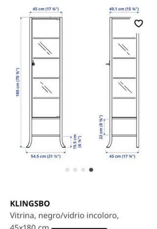 Vitrina Ikea Cristal y Hierro Negra