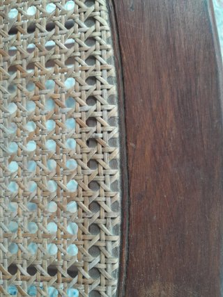 Mecedora Antigua Madera y Rattan