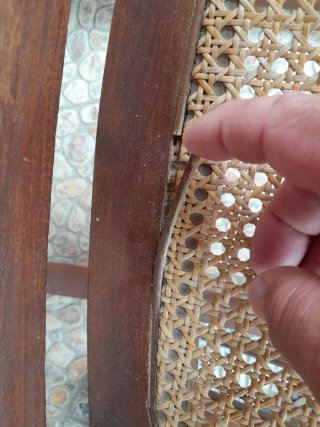 Mecedora Antigua Madera y Rattan
