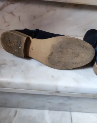 Botines de ante azul marino para mujer - Talla 39