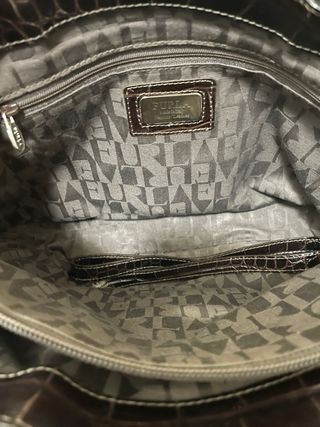 Bolso Tote Furla Marrón efecto Cocodrilo