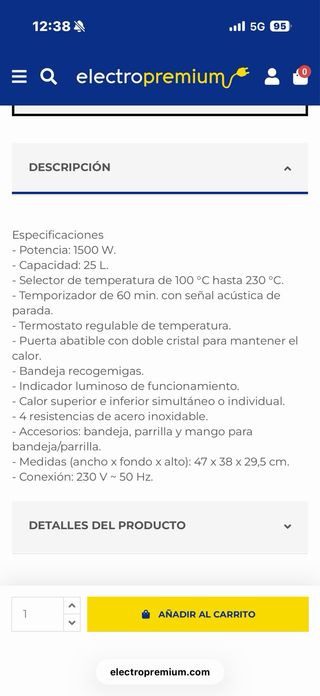 Horno Eléctrico Orbegozo HCI5025