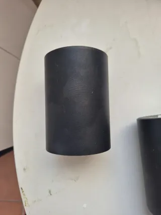 6 focos de techo GU10 negros Ø8 cm con bombilla