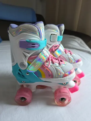 Patines niña 4 ruedas paralelo con luces