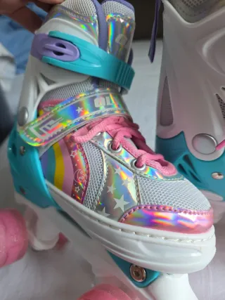 Patines niña 4 ruedas paralelo con luces