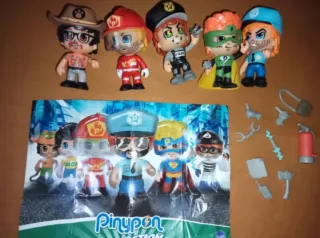 5 statuette Pinypon Action con Accesorios