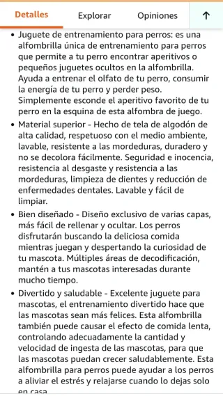 Alfombra olfativa para mascotas