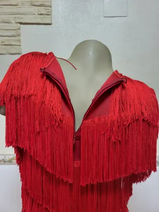Top Rojo Flecos Estilo Charleston Talla M