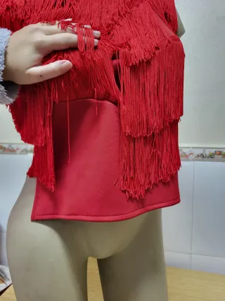 Top Rojo Flecos Estilo Charleston Talla M