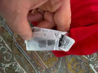 Felpa con cappuccio Fila blu e rossa