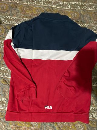 Felpa con cappuccio Fila blu e rossa