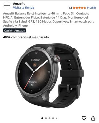 Smartwatch Amazfit Negro