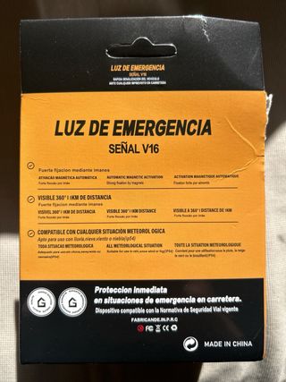 Luz de Emergencia Señal V16 Homologada